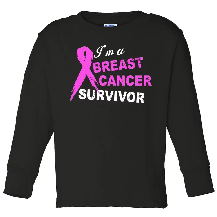 I'm A Breast Cancer Survivor Toddler Long Sleeve Shirt