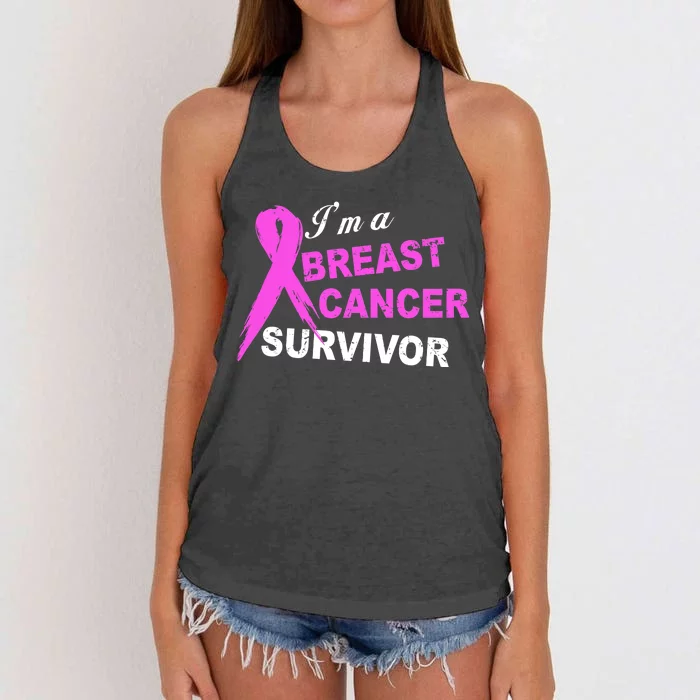 I'm A Breast Cancer Survivor Women's Knotted Racerback Tank