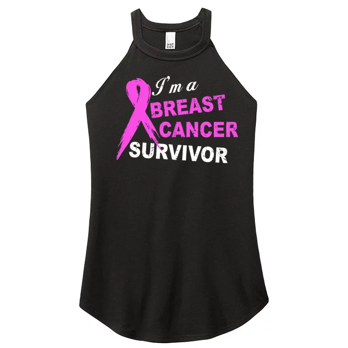 I'm A Breast Cancer Survivor Women’s Perfect Tri Rocker Tank