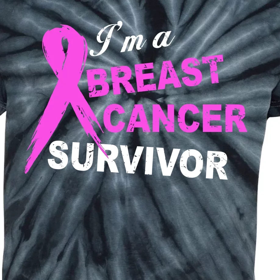 I'm A Breast Cancer Survivor Kids Tie-Dye T-Shirt