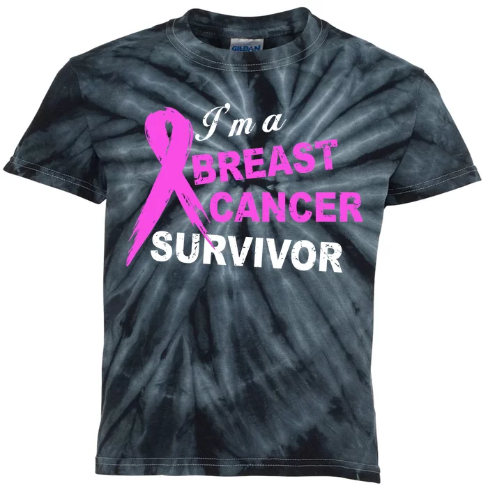 I'm A Breast Cancer Survivor Kids Tie-Dye T-Shirt