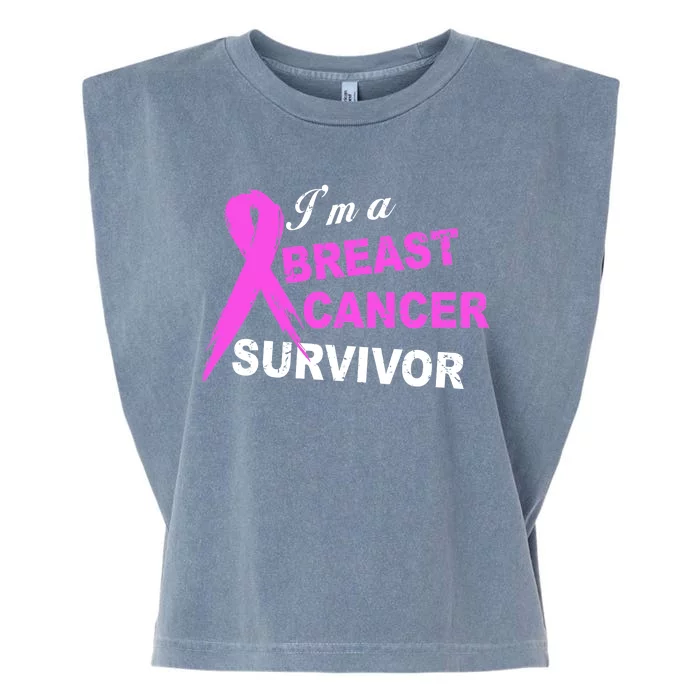 I'm A Breast Cancer Survivor Garment-Dyed Women's Muscle Tee