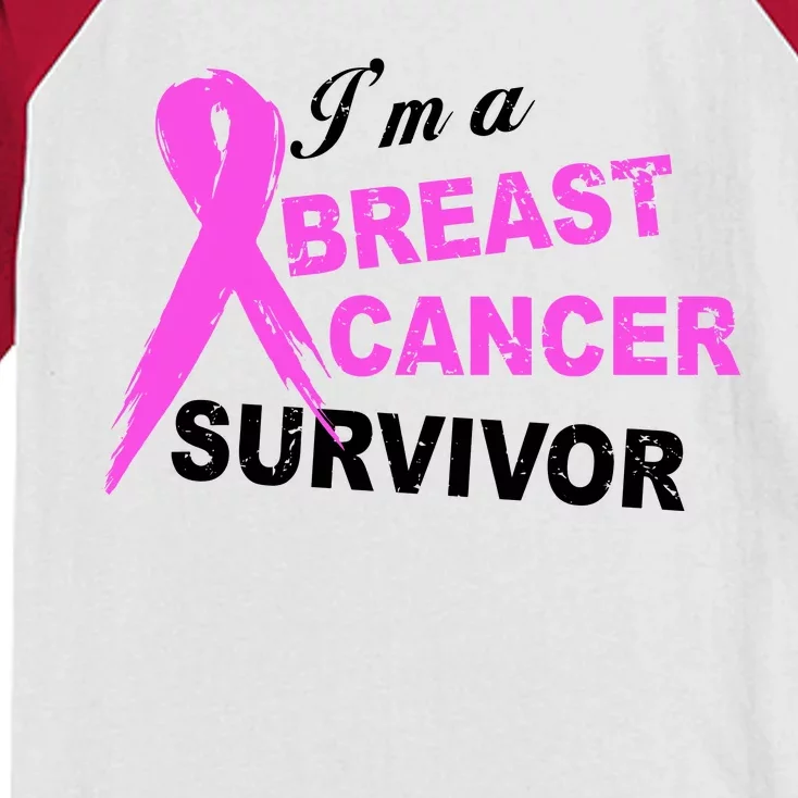 I'm A Breast Cancer Survivor Kids Colorblock Raglan Jersey