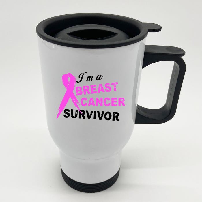 I'm A Breast Cancer Survivor Front & Back Stainless Steel Travel Mug