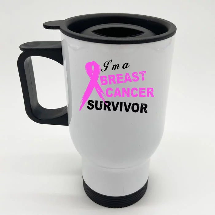 I'm A Breast Cancer Survivor Front & Back Stainless Steel Travel Mug