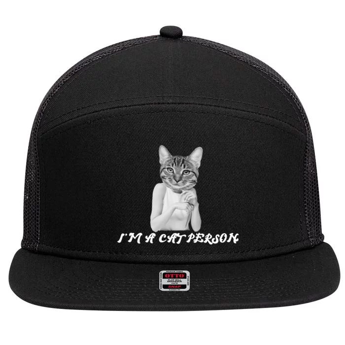 I'm A Cat Person 7 Panel Mesh Trucker Snapback Hat