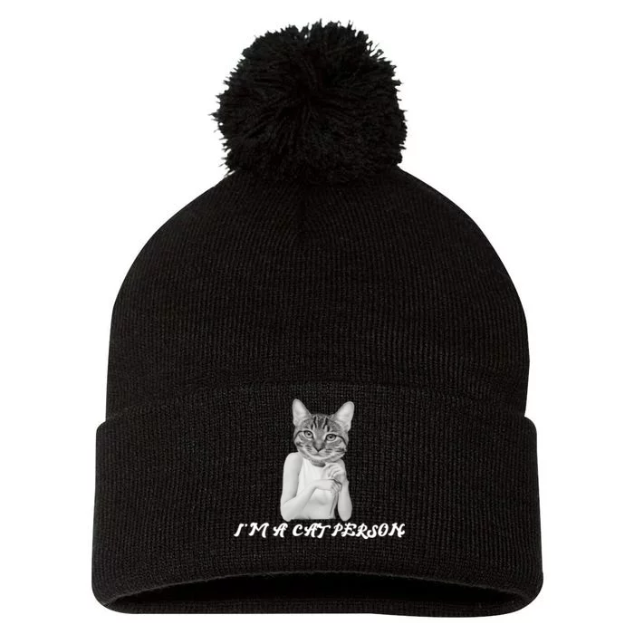 I'm A Cat Person Pom Pom 12in Knit Beanie