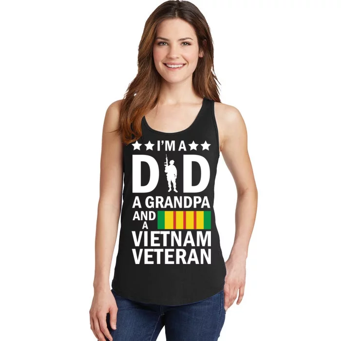 I'm A Dad A Grandpa and A Vietnam Veteran Ladies Essential Tank