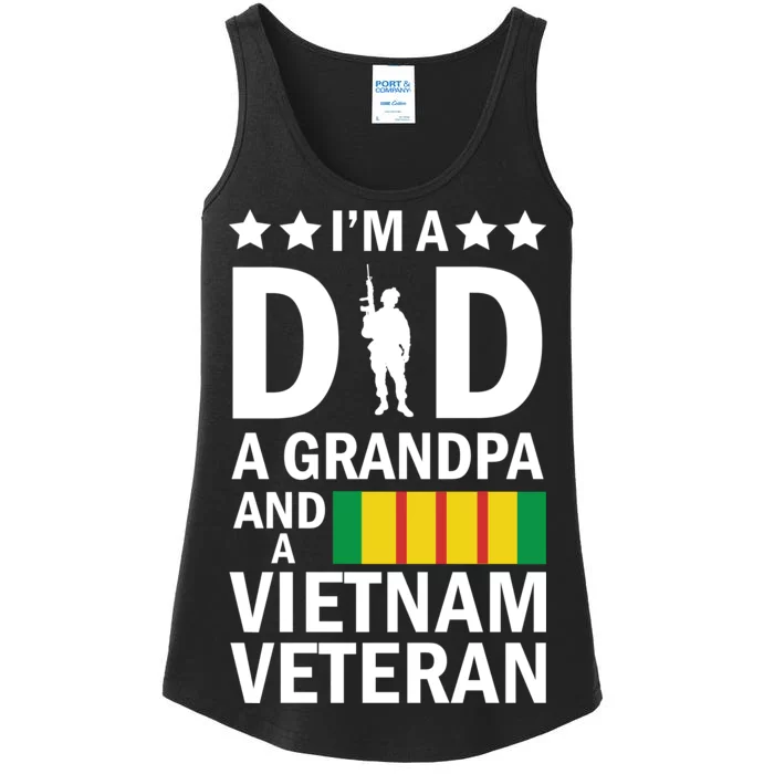 I'm A Dad A Grandpa and A Vietnam Veteran Ladies Essential Tank