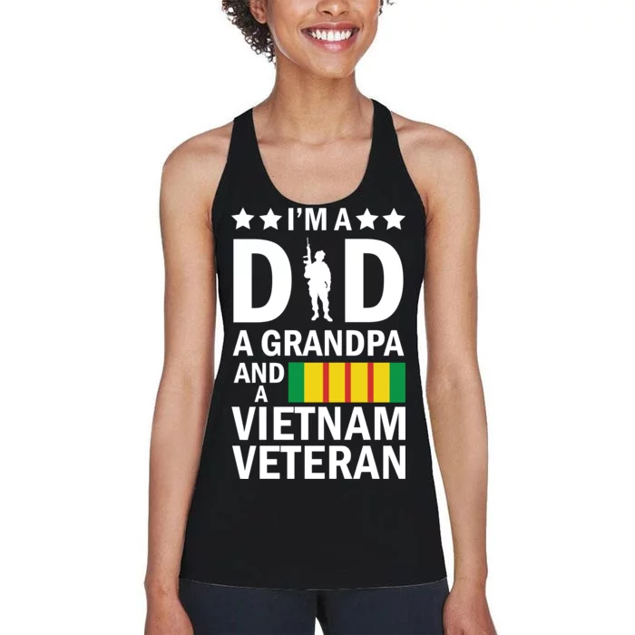 I'm A Dad A Grandpa and A Vietnam Veteran Women's Racerback Tank