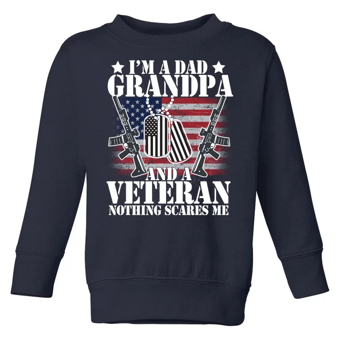 I'm A Dad Grandpa Veteran Nothing Scares me Toddler Sweatshirt