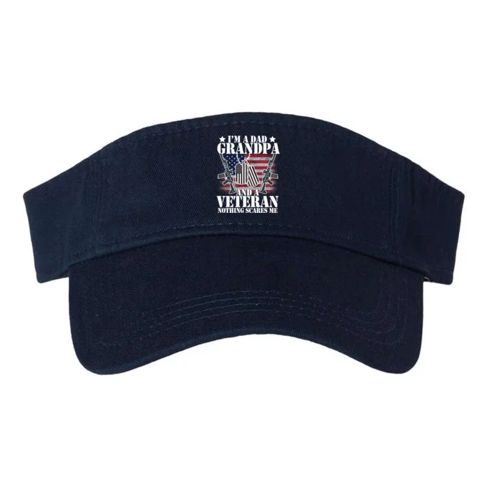 I'm A Dad Grandpa Veteran Nothing Scares me Valucap Bio-Washed Visor