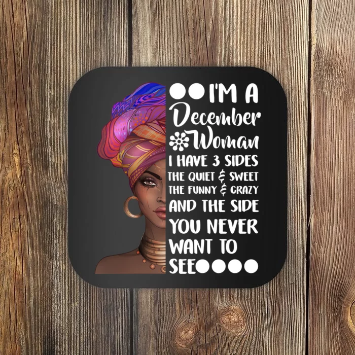 I'm A December Woman Cute Birthday Coaster