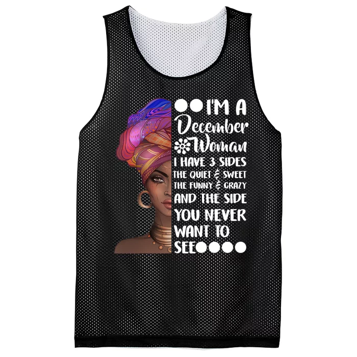 I'm A December Woman Cute Birthday Mesh Reversible Basketball Jersey Tank