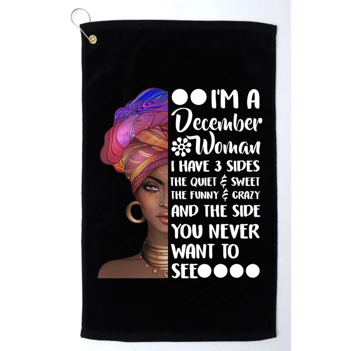 I'm A December Woman Cute Birthday Platinum Collection Golf Towel