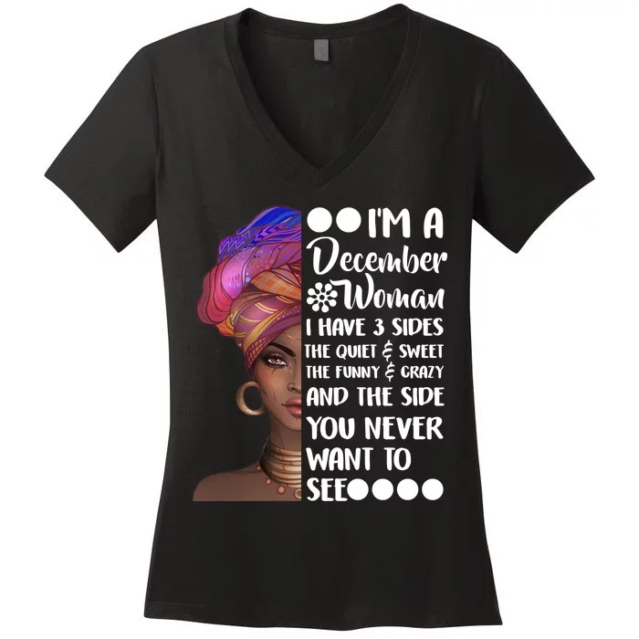 I'm A December Woman Cute Birthday Women's V-Neck T-Shirt