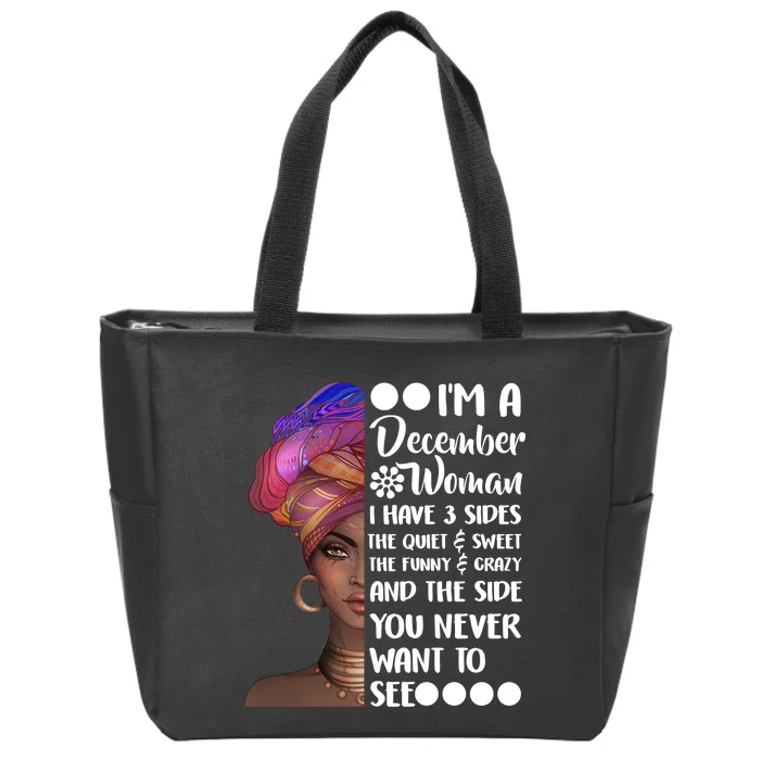 I'm A December Woman Cute Birthday Zip Tote Bag