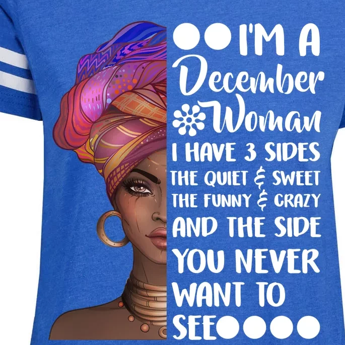 I'm A December Woman Cute Birthday Enza Ladies Jersey Football T-Shirt