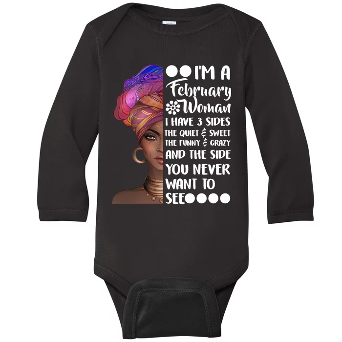 I'm A February Woman Baby Long Sleeve Bodysuit