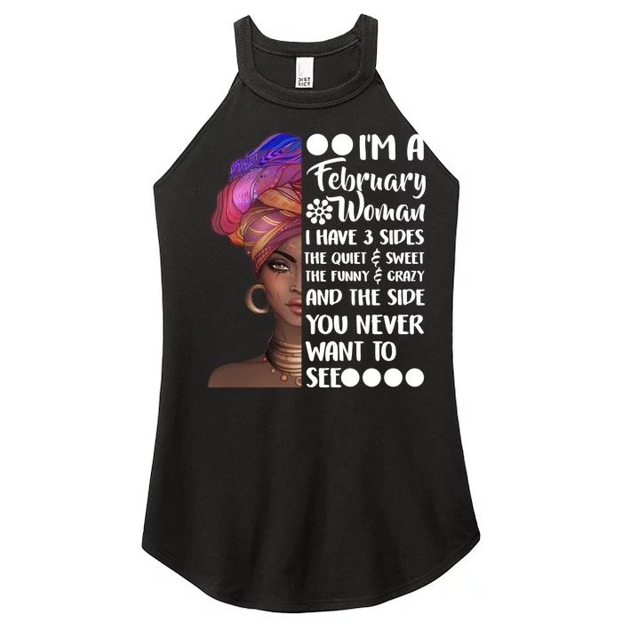 I'm A February Woman Women’s Perfect Tri Rocker Tank