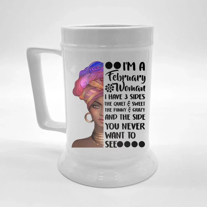 I'm A February Woman Front & Back Beer Stein