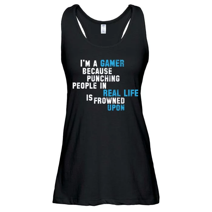 I'm A Gamer Because Punching People Ladies Essential Flowy Tank