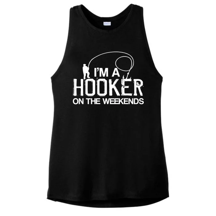 I'm A Hooker On The Weekends Ladies Tri-Blend Wicking Tank