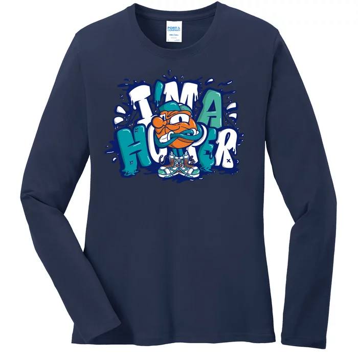 I'm A Hooper Basketball Graffiti Ladies Long Sleeve Shirt