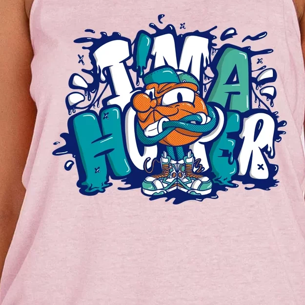 I'm A Hooper Basketball Graffiti Women's Knotted Racerback Tank