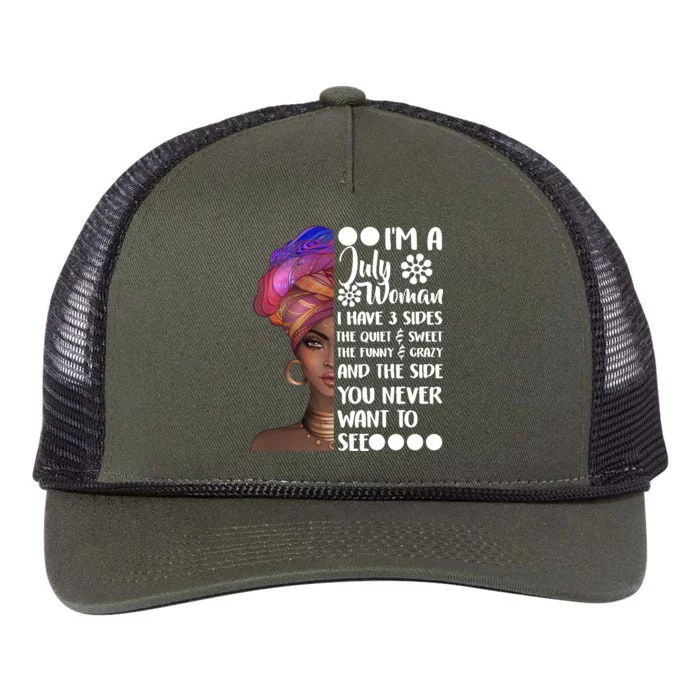 I'm A July Woman Cute Birthday Retro Rope Trucker Hat Cap