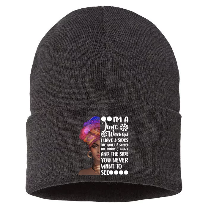 I'm a June Woman Cute Birthday Sustainable Knit Beanie