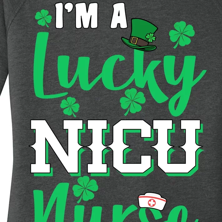 I'm A Lucky Nicu Nurse St Patrick's Day Women's Perfect Tri Tunic Long Sleeve Shirt