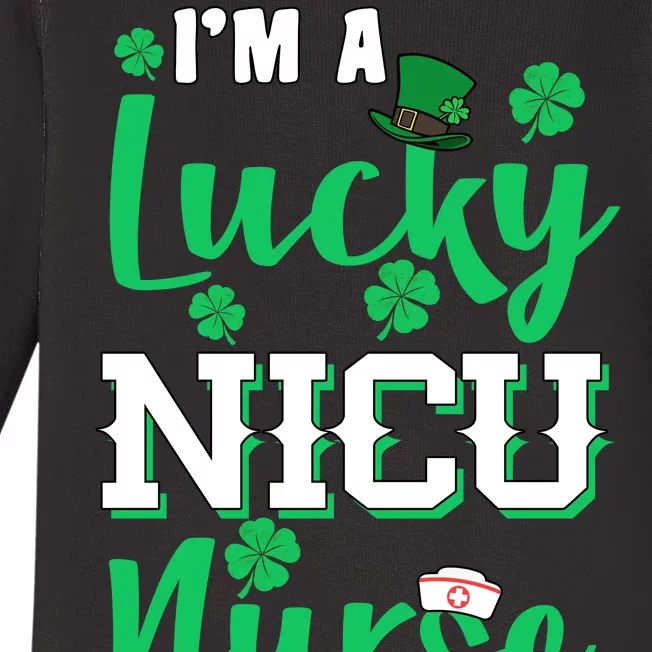 I'm A Lucky Nicu Nurse St Patrick's Day Baby Long Sleeve Bodysuit