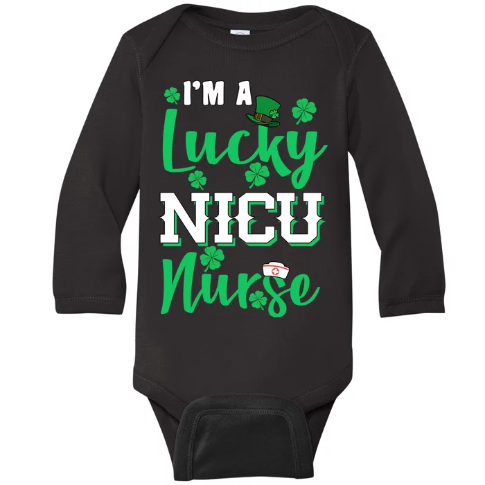 I'm A Lucky Nicu Nurse St Patrick's Day Baby Long Sleeve Bodysuit