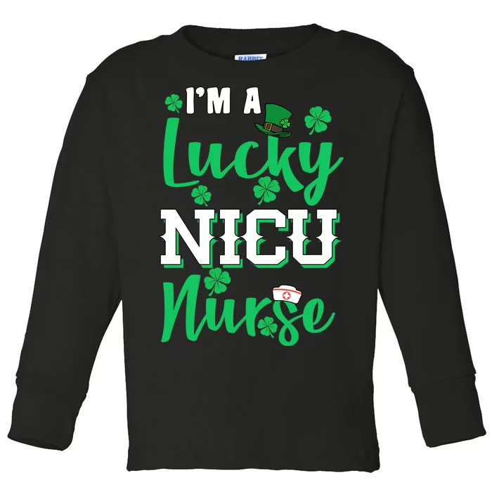 I'm A Lucky Nicu Nurse St Patrick's Day Toddler Long Sleeve Shirt