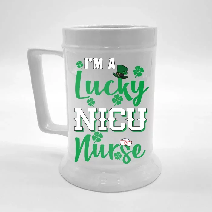 I'm A Lucky Nicu Nurse St Patrick's Day Front & Back Beer Stein