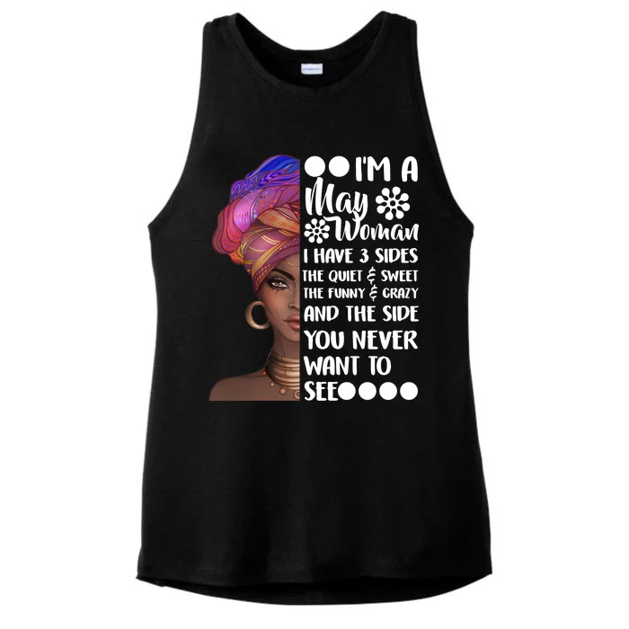 I'm A May Woman Cute Birthday Ladies Tri-Blend Wicking Tank