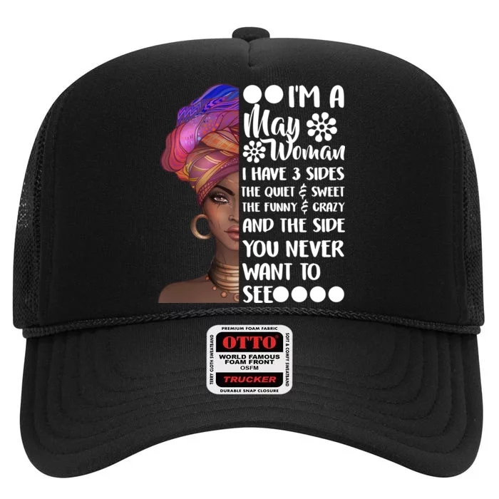 I'm A May Woman Cute Birthday High Crown Mesh Trucker Hat