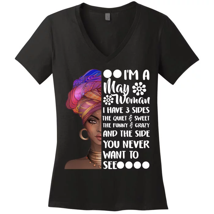 I'm A May Woman Cute Birthday Women's V-Neck T-Shirt