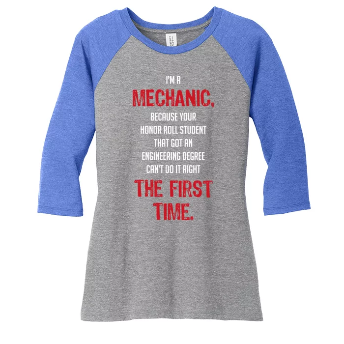 I'm A Mechanic Women's Tri-Blend 3/4-Sleeve Raglan Shirt