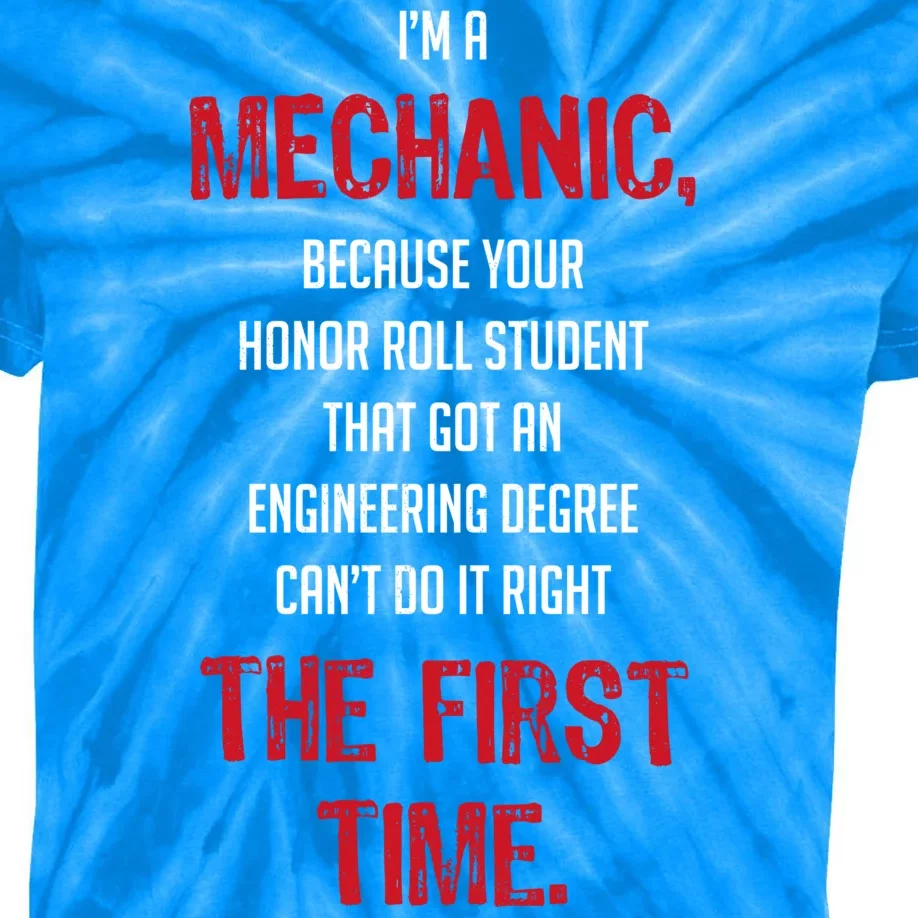 I'm A Mechanic Kids Tie-Dye T-Shirt