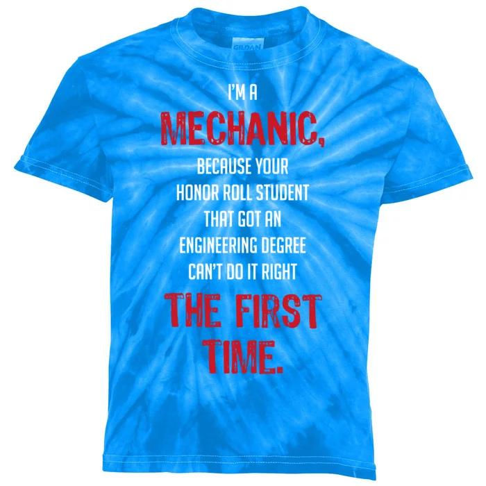 I'm A Mechanic Kids Tie-Dye T-Shirt