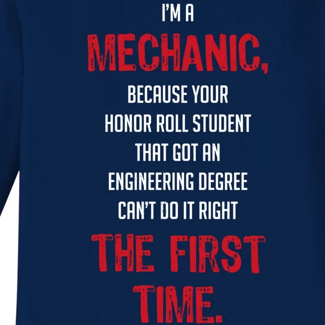 I'm A Mechanic Baby Long Sleeve Bodysuit