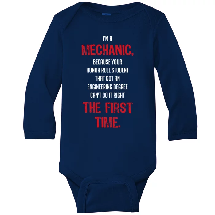 I'm A Mechanic Baby Long Sleeve Bodysuit