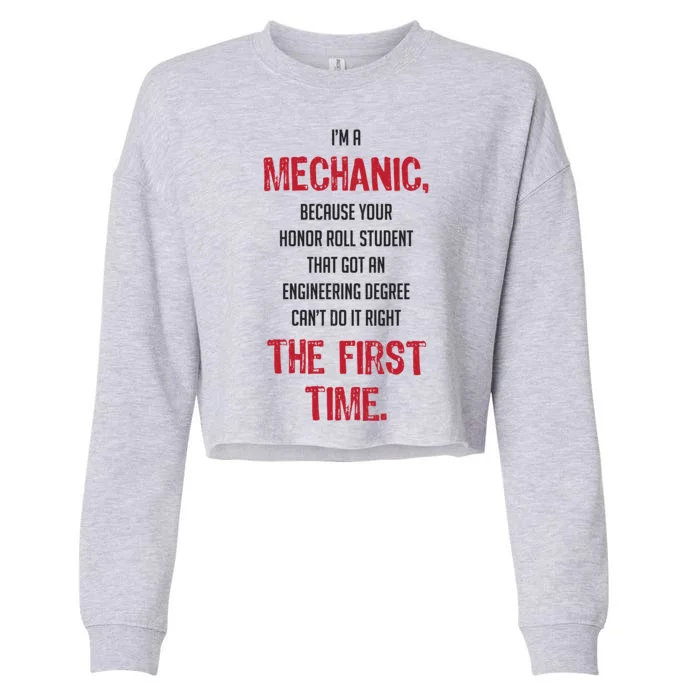 I'm A Mechanic Cropped Pullover Crew