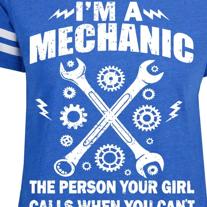 I'm A Mechanic Girl Calls When You Can't Bust A Nut Enza Ladies Jersey Football T-Shirt