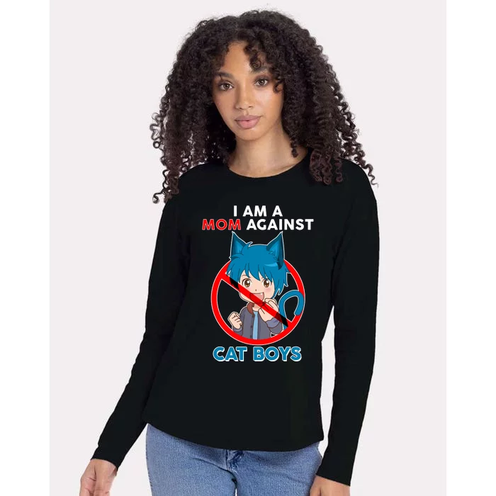 I'm A Mom Against Cat Boys Anime Cat Boys Womens Cotton Relaxed Long Sleeve T-Shirt