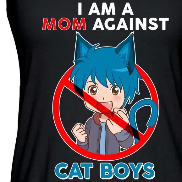 I'm A Mom Against Cat Boys Anime Cat Boys Ladies Essential Flowy Tank