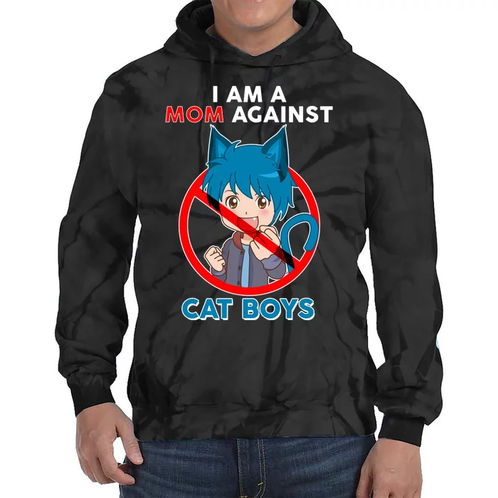 I'm A Mom Against Cat Boys Anime Cat Boys Tie Dye Hoodie