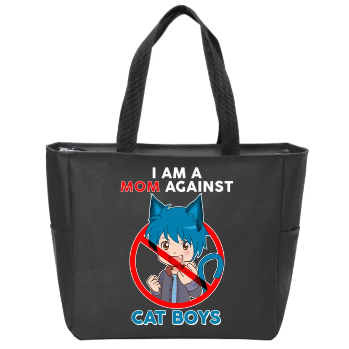 I'm A Mom Against Cat Boys Anime Cat Boys Zip Tote Bag